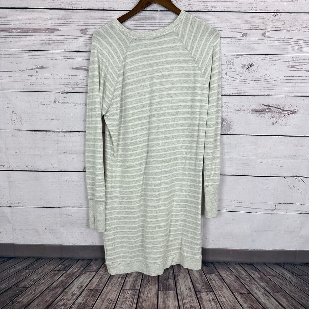 Athleta Dress Womens Large Gray Striped Criss Cross Sweatshirt Lagenlook Casual - Picture 4 of 15